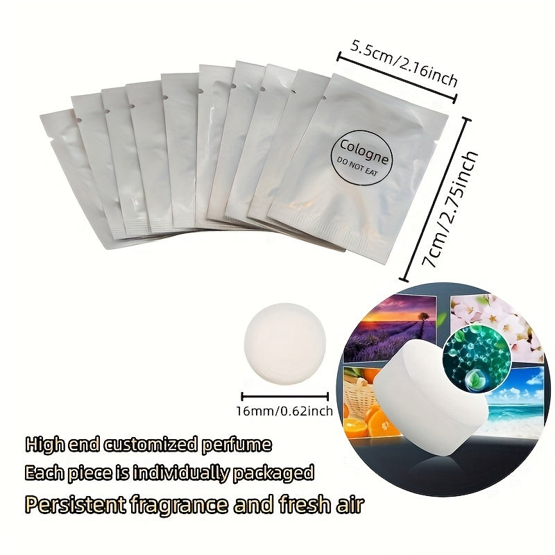 4pcs Car Fragrance Tablets Ocean Lemon Jasmine Cologne Honey Peach