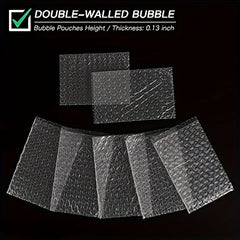 50pcs 10x16x15cm Clear Bubble Bags Double Walled Cushioning Bags