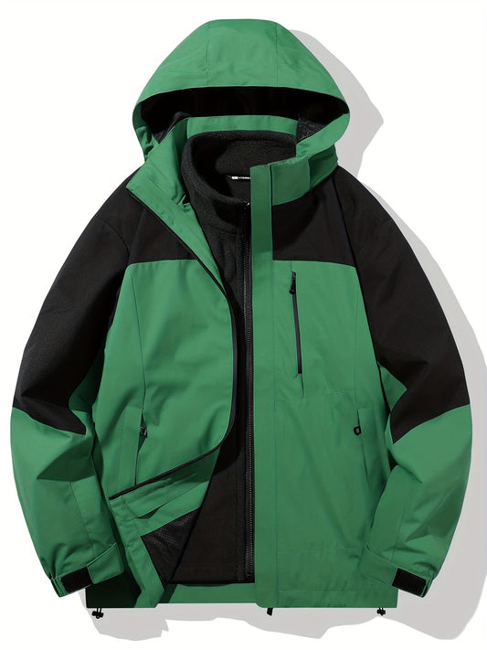 Men's Military Style Hooded Jacket Windproof Zip Up Coats