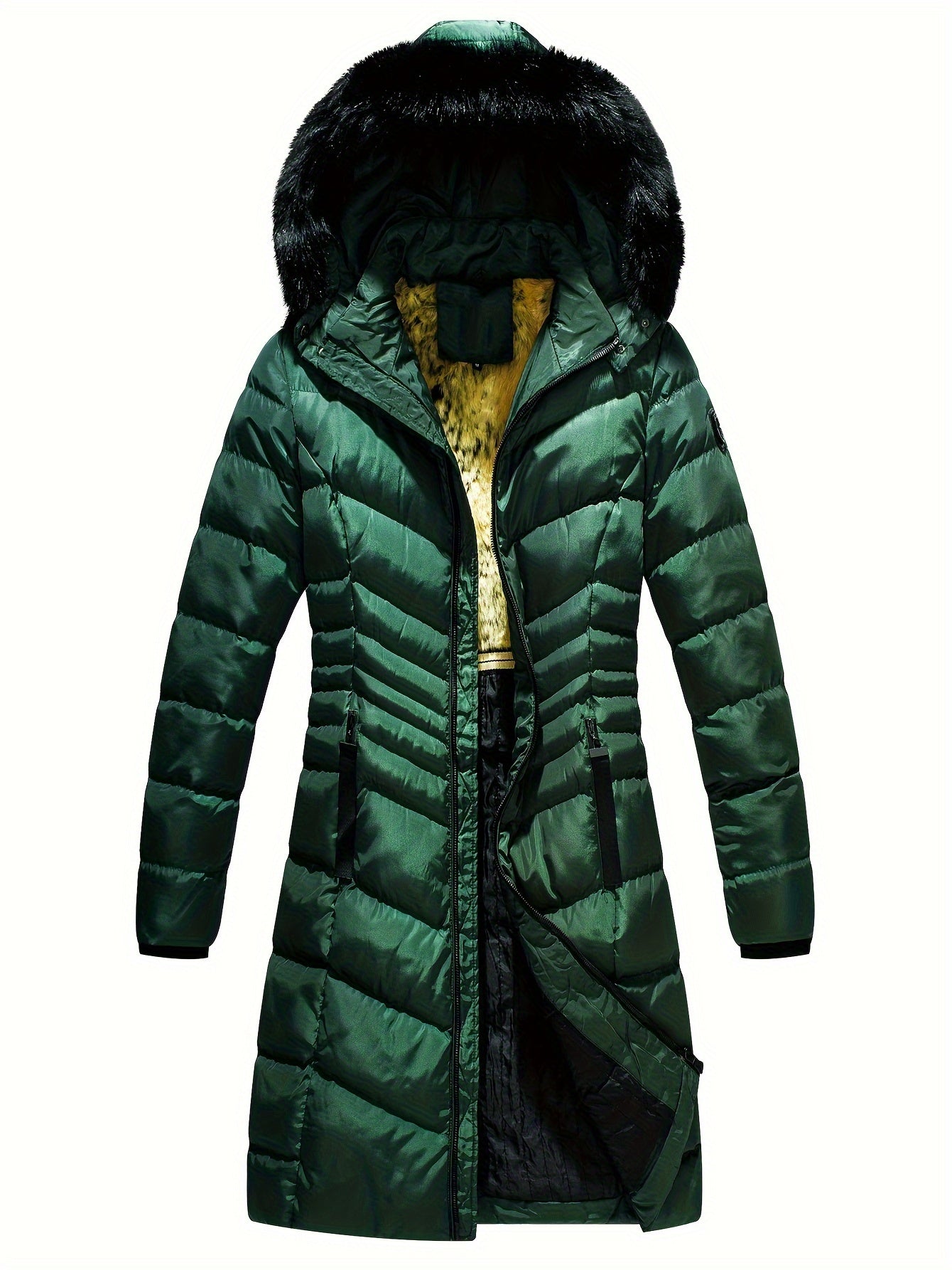Women's Long Thickened Puffer Jacket Hooded Warm Outdoor Clothing