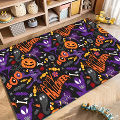 Halloween Pumpkin Print Rug for Living Room Floor
