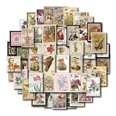 50 Retro Account Stickers Diary Decoration Plant Stickers 1 Pack