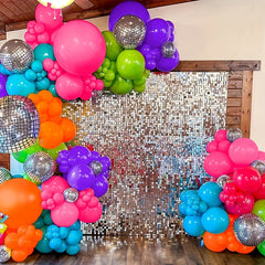 110pcs Disco Party Balloon Arch Flower Ring Set - Hip Hop Theme