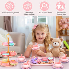 Kids Afternoon Tea Set Cake Cutter Princess Toy ABS Material