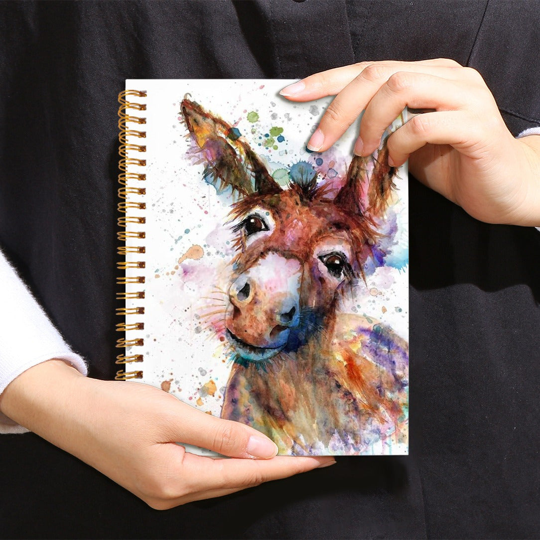 Donkey Portrait Ink Painting Notebook with Bible Verses