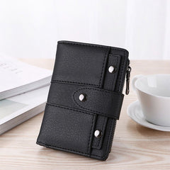 Retro Style Small Wallet Faux Leather Fold Wallet