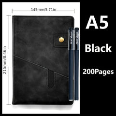 3pcs Set A5 Lined Faux Leather Journal & Pens Unisex Personalized Hardcover