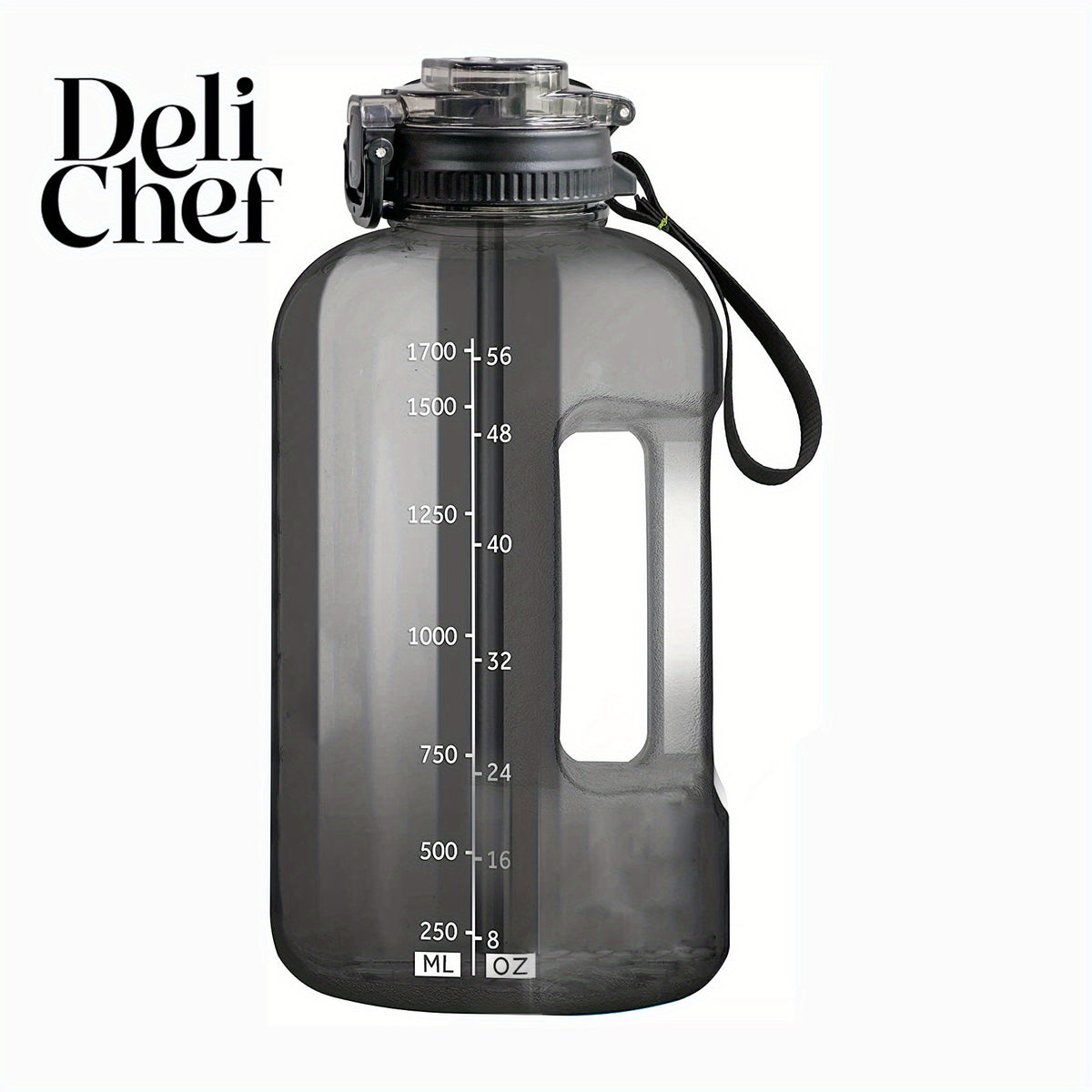 1900ml 64oz Large Capacity Water Bottle with Time Marker and Straw