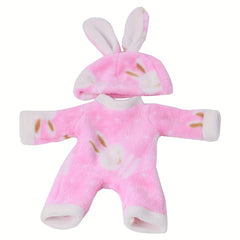Plush Bunny Onesie for 12 Inch Dolls