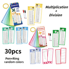 30pcs 1-12 Math Flashcards with Dry Erase Markers | Engaging Learning Tools