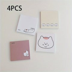 4pcs Cat Sticky Notes Mini Message Book DIY Decoration Materials