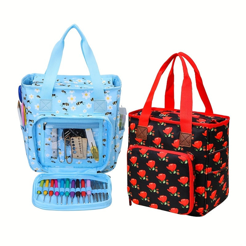 Craft Woven Storage Bag Large Capacity Tote for Work Picnic Travel