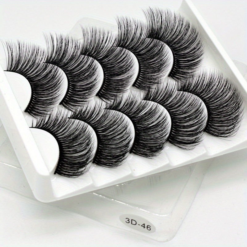 5 Pairs 3D Mink Lashes Natural Thick And Long False Eyelashes Extension