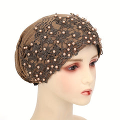 Turban Cap Flower Embroidery Head Wrap Elastic Bonnet Bohemian Chemo Hats