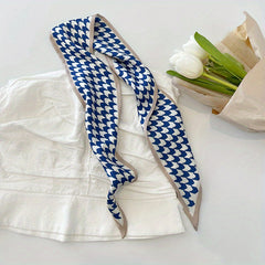 Light Crackle Flower Scarf Ribbon Satin Hair Accessory