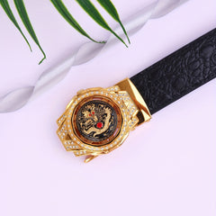 Men's PU Leather Belt For Suit Pants Trousers Jeans Automatic Buckle