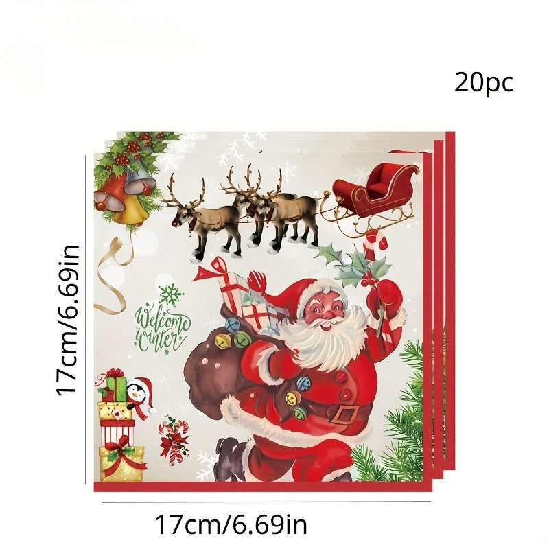 Christmas Party Decorations Cloth Flag Balloon Tableware Set