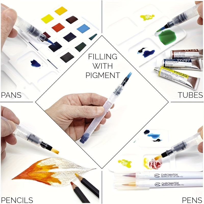 36pcs Watercolor Brush Pens Set for Adults with Durable Plastic Brushes