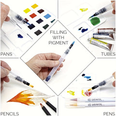 36pcs Watercolor Brush Pens Set for Adults with Durable Plastic Brushes