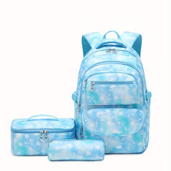 3pcs School Students Backpack Set Handheld Box Teen Girls School Bag Set