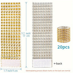 20pcs Rhinestone Napkin Rings Plastic Holder for Weddings Parties