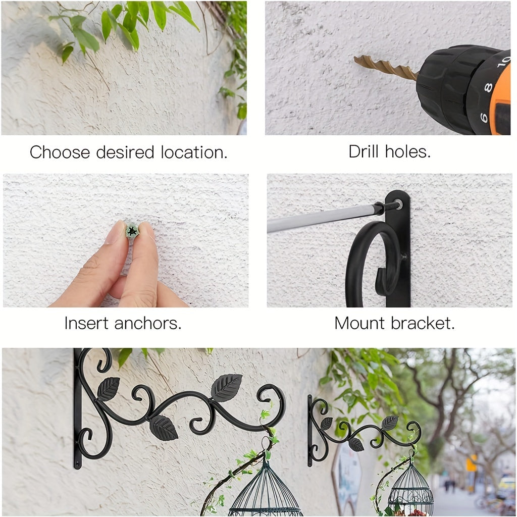 Metal Plant Hanging Bracket 30 48 Cm 3 Leaves Decorative Plant Hanger