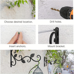 Metal Plant Hanging Bracket 30 48 Cm 3 Leaves Decorative Plant Hanger