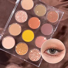 Toned Earth Smoky Eyeshadow Palette Matte & Glitter Eyeshadow