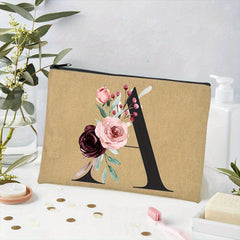 Floral Print Cosmetic Bag Bridesmaid Makeup Case Organizer