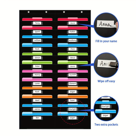 Durable Wall Organizer with Pockets for Classroom and Office