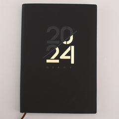 English Calendar Book 365 Days Daily Planner A5 Soft Leather Notebook