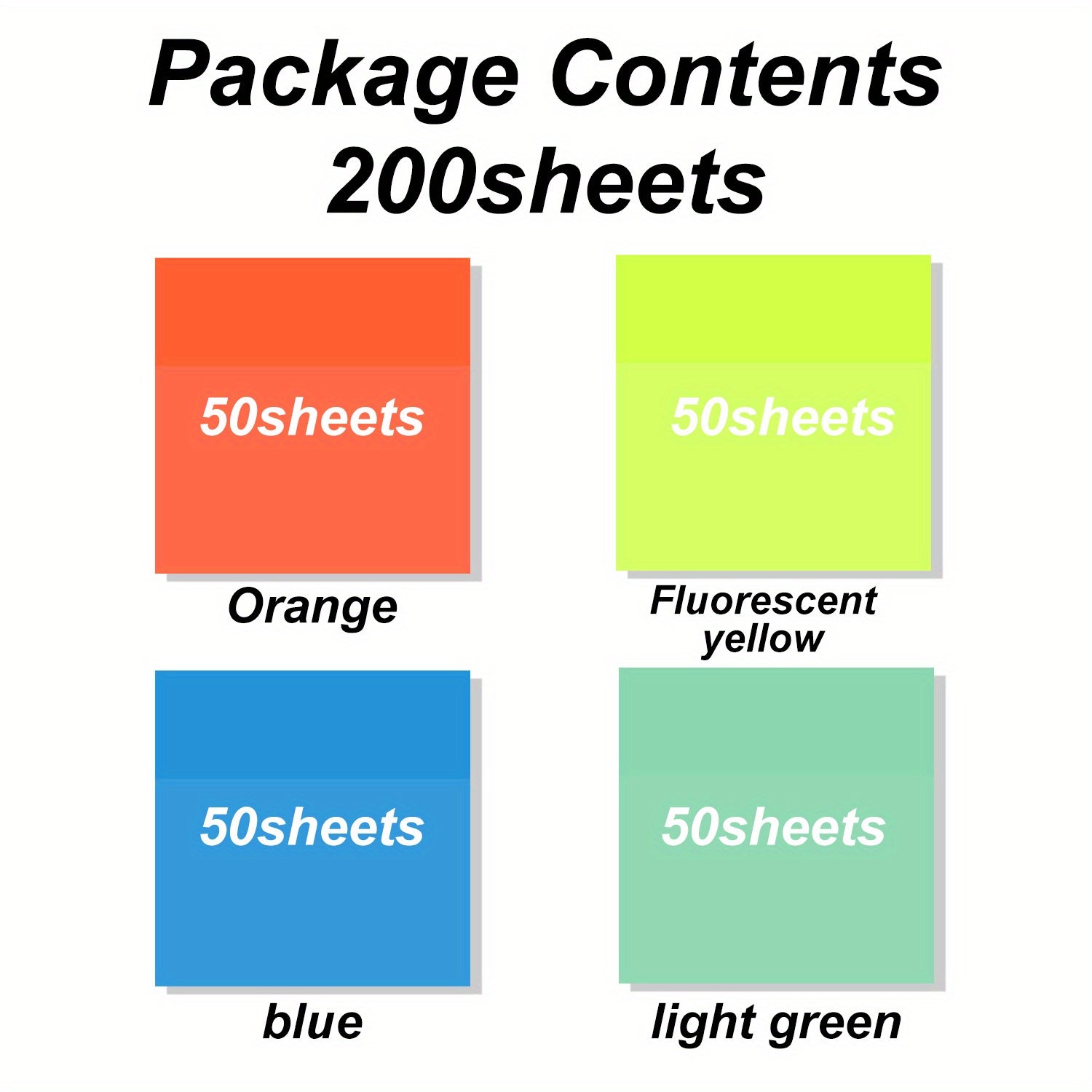 200 Sheets Transparent Sticky Notes 4 Pads 3x3 54 Clear Sticky Tabs