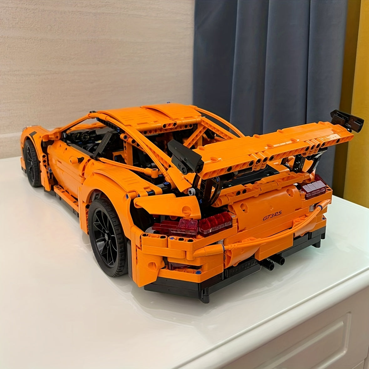 2704pcs Orange Racing Car 1 8 High Difficulty Puzzle Assembly Toy For Boy Gift