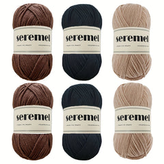 6pcs 4-ply 100% Acrylic Yarn Set for Crocheting & Knitting