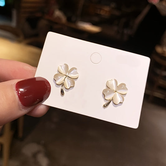 Opal Clover Shape Earrings for Women