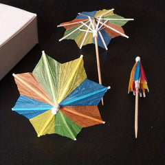 50 Coconut Tree Umbrella Picks for Pool Party Decorations and Summer Supplies