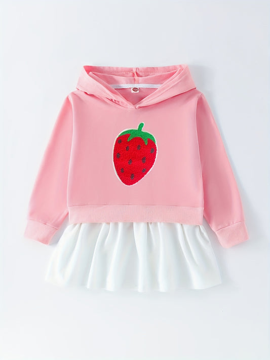 Toddler Girls Cartoon Animal Hooded Dress Comfy Casual Sweatshirt Dresses