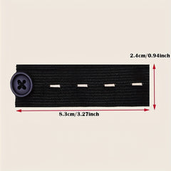 2pc Waist Extension Buckle Pants Adjustable Waist Button Retractable