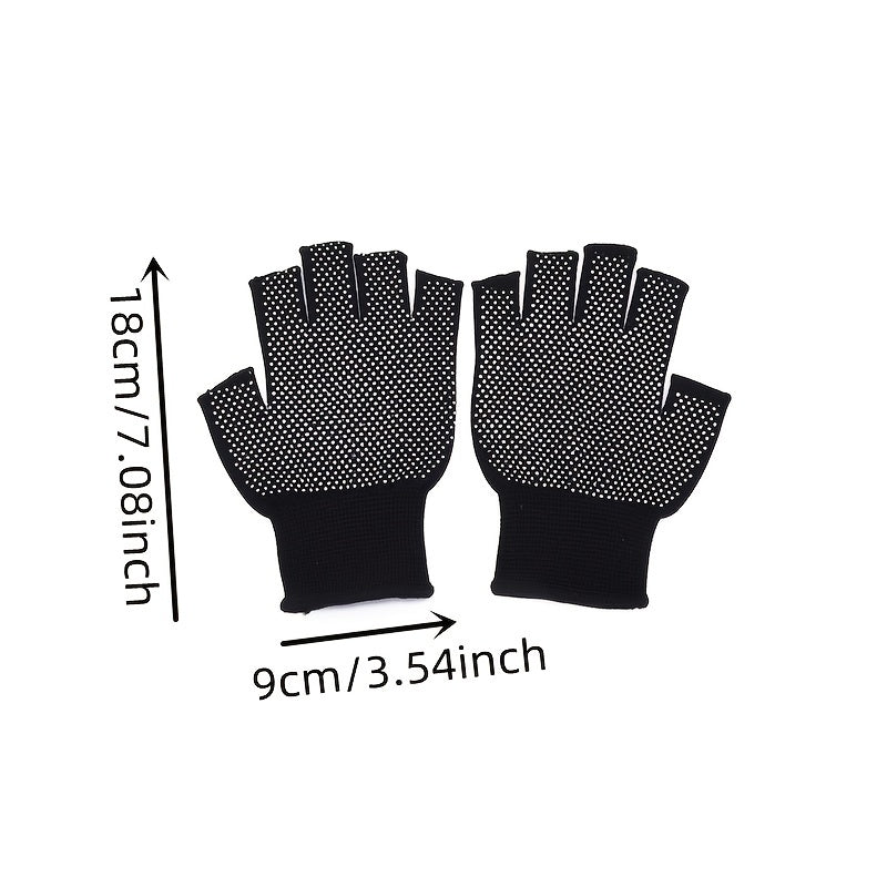 1pair Anti Slip Breathable Fingerless Finger Gloves Outdoor Cycling Driving