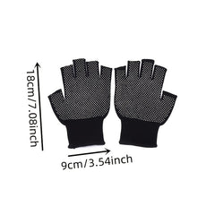 1pair Anti Slip Breathable Fingerless Finger Gloves Outdoor Cycling Driving