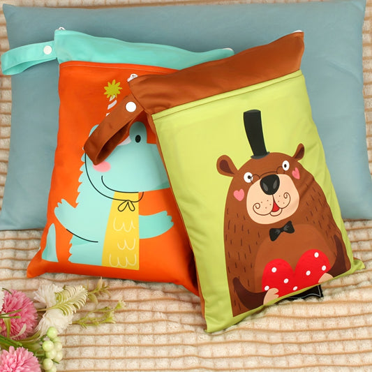 Wet Clothes Bag Diaper Nappy Animal Printed Beach Makeup Bag