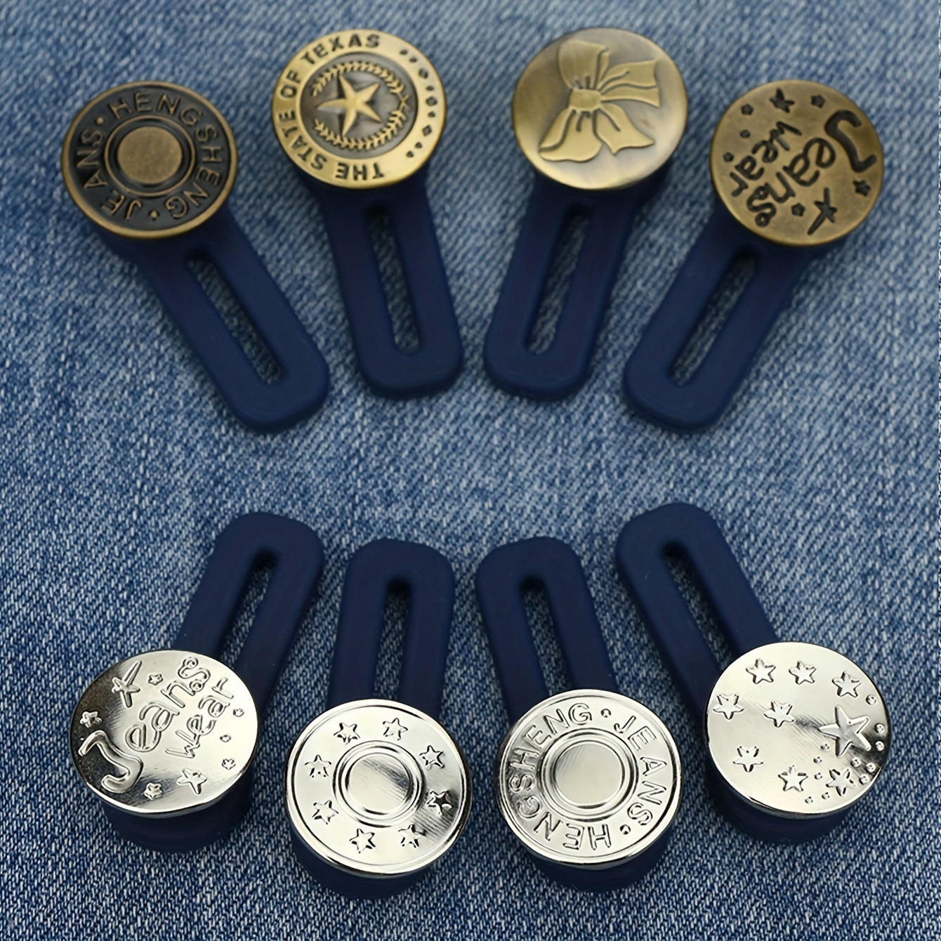 5pcs Random Adjustable Telescopic Jeans Buckle Men's/Women's Pants Enlarge Waist