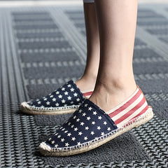 Women's Star Pattern Canvas Slip-On Shoes Lightweight & Comfortable