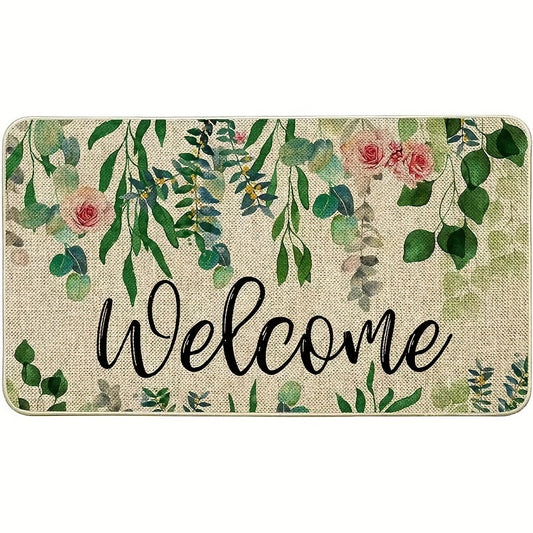 Eucalyptus Leaf Door Mat Non Slip Durable Entrance Mat