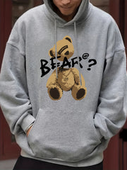 'Bear' Print Hoodie for Men
