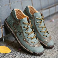 Men's Vintage Lace Up Outdoor Shoes Casual Walking Hiking Trekking