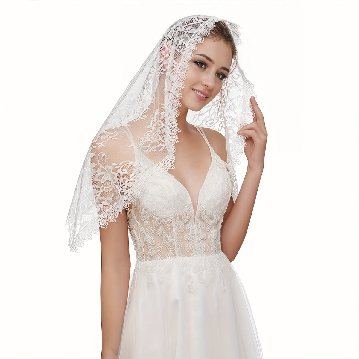 Women's Lace Veil Sheer Tulle Bridal Veil for Weddings