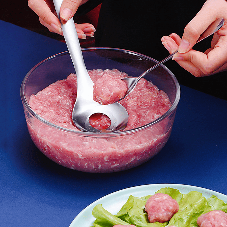 Stainless Steel Meatball Making Tool Fish Ball Spoon Meat Scoop