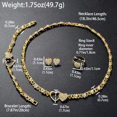 Women's Love Shining Zirconia Jewelry Set for Daily Wear and Parties