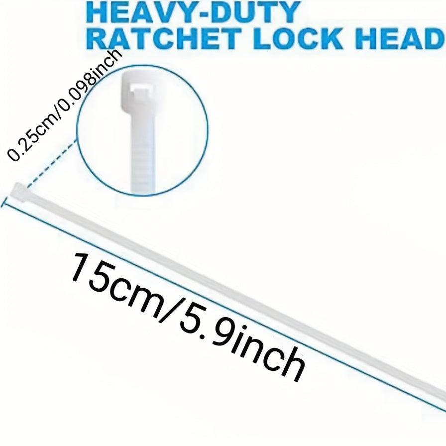 100pcs Transparent Self-Locking Cable Zip Ties for Indoor/Outdoor Use